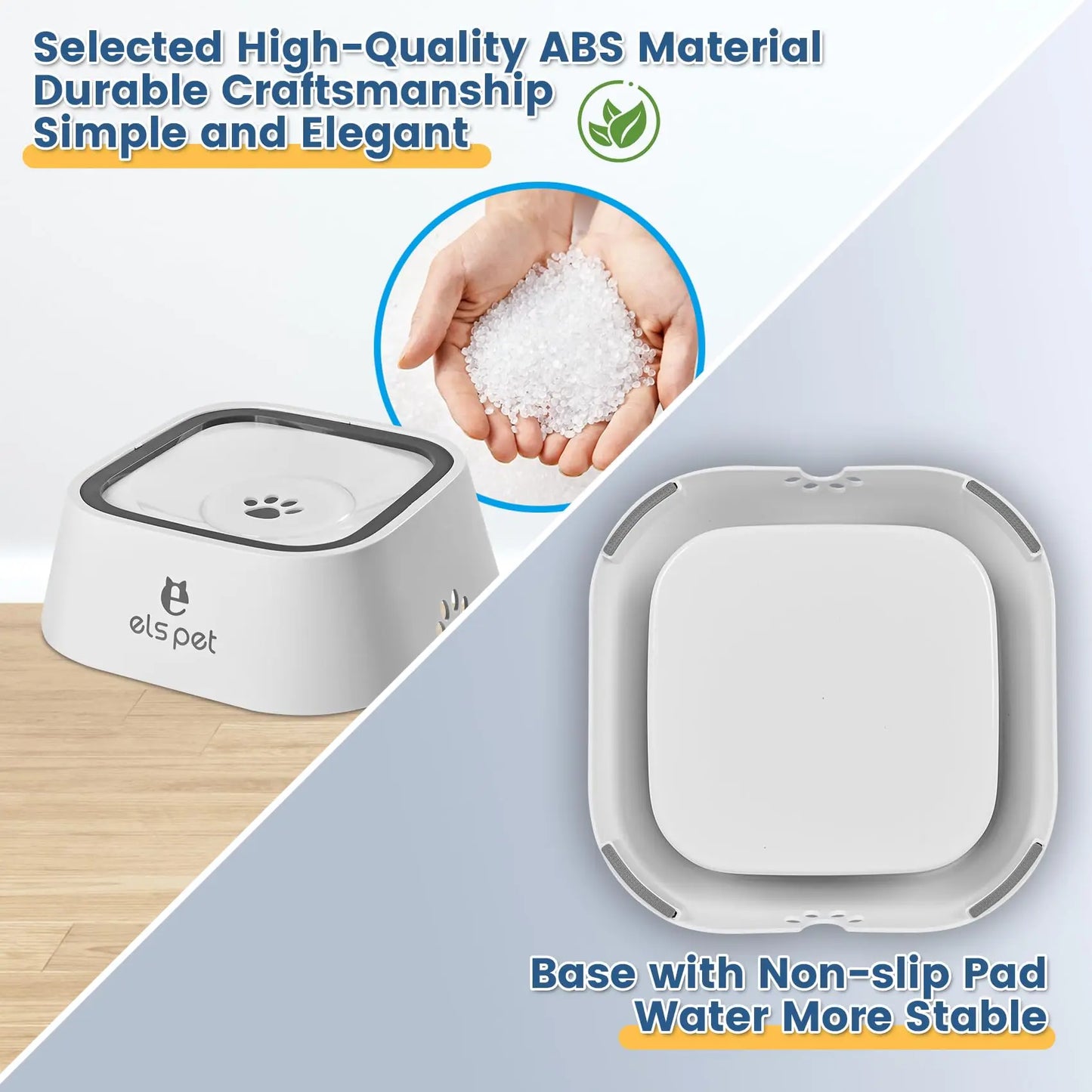 Spill Proof Dog Water Bowl, 35Oz No Spill Water Bowl for Dogs, 1L Slow Drinking Dog Water Bowl, Vehicle Travel Water Bowl